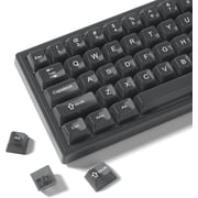 115 Keyboard Keycaps, Clear Black MDA Keycaps 60 65 75 100 Percent, Transparent Custom Key Cap Set for Cherry MX Switches Mechanical Keyboard