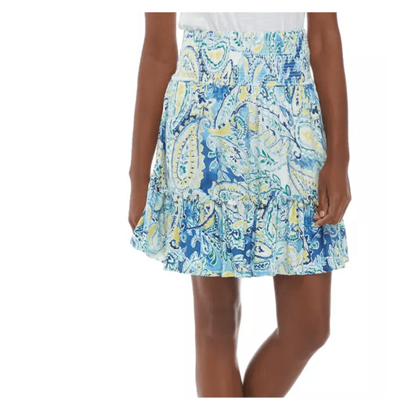 $115 Lauren Ralph Lauren Women's Paisley Print Skirt,Blue,XL