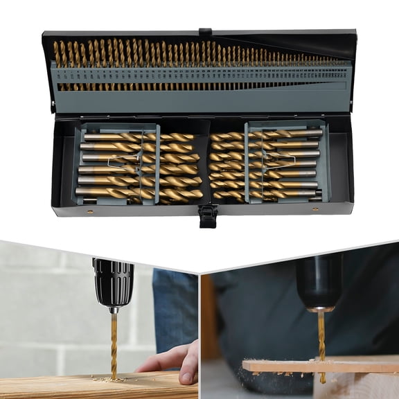 115 PCS Cobalt Drill Bit Set High Speed Steel for Metal Wood Plastic