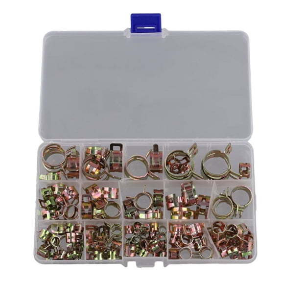 115 Pcs Spring Hose Clamps 6-22mm Zinc Plated Spring Clip
