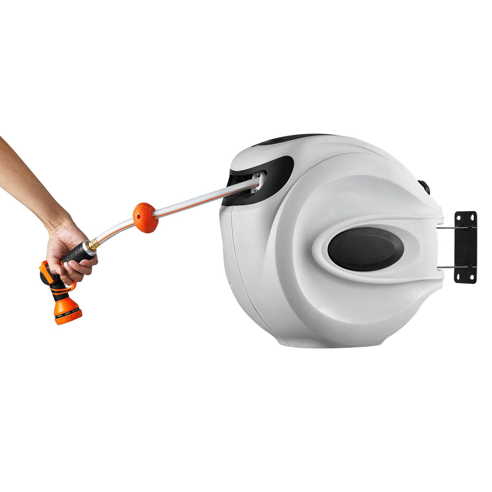 115 'Retractable Hose Reel 1/2 Inch, Wall Mount 180 ° Rotation, Type 9 Nozzle Automatic Rewind Lock, Any Length