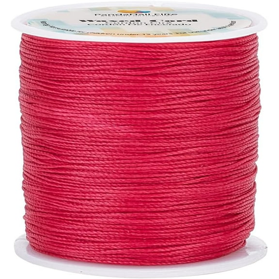115 Yards 0.5mm Wax Cord Deep Pink Waxed Polyester Cord Waxed Beading String Twine Waxed Threads DIY