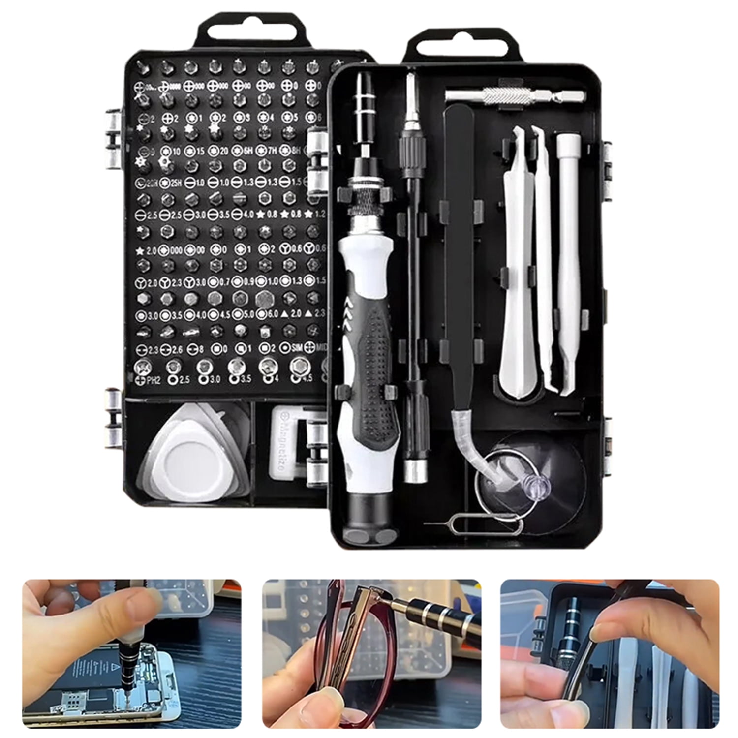 115 in 1 Magnetic Precision Repair Screwdriver Set with 98 Bits Magnetic Driver for Phone Computer Watch Professional Magnetic Repair Tool Kit