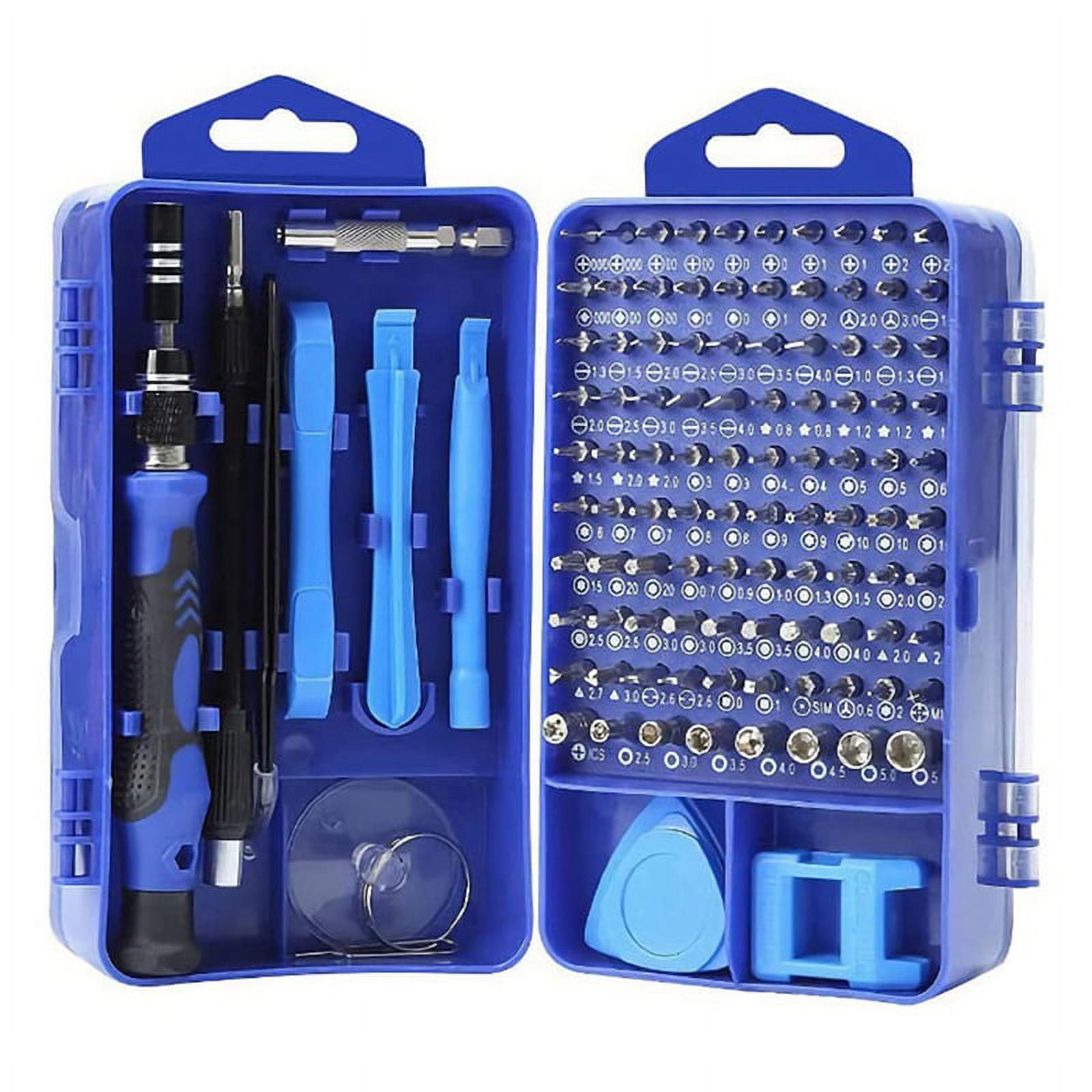 115 in 1 Screwdriver Set, Magnetic DIY Precision Tool Kit for Glasses PC Laptop Mobile Cell Phone Digital Watch Blue
