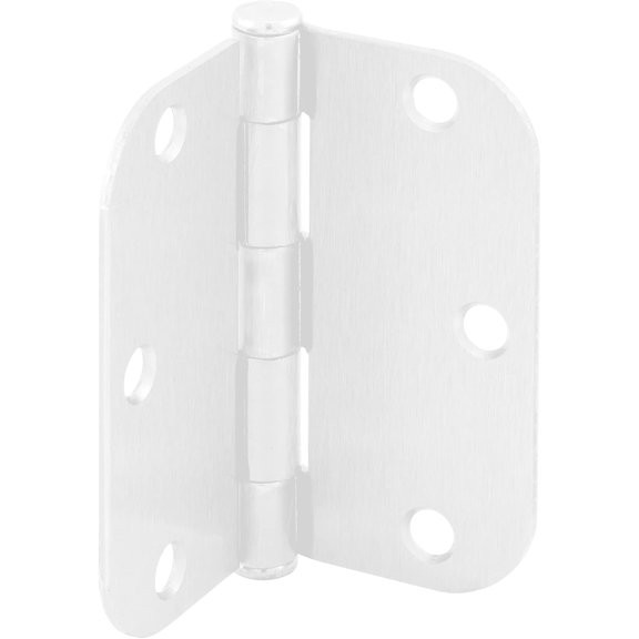 U 11508212 Door Hinge Residential Smooth Pivot, 3-1/2 In. x 3-1/2 In. with 5/8 In. Radius Corners, 3 Holes per Leaf with Screws, White Finish, .087 In. Gauge (12 Pack)