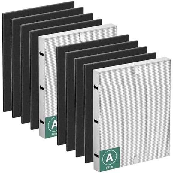 115115 Filter A Replacement Compatible with Winix PlasmaWave Air Purifier C535 5300 5300-2 6300 6300-2 5000 9000 C909 AM90, 2 Pc Main Filter and 8 Pc Carbon Pre-filter