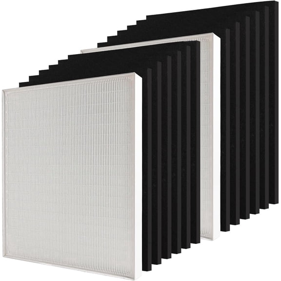 115115 Replacement Filters Compatible with Winix PlasmaWave Air Purifier C535 5360 5360-2 5500 5500-2 6360 6360-2 P360 AM90 9000 5000 5000B C909 9800, 2 True HEPA Filter + 12 Carbon Pre-Filters