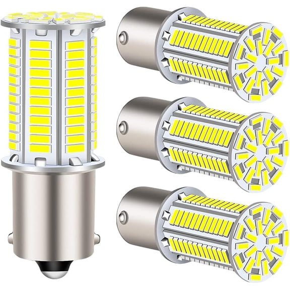 1156 1141 1003 7506 BA15S 1383 Led white RV Interior Light | Super Bright 4014 105-SMD LED Replacement for RV Camper Trailer Boat Trunk Interior Lights 4-Packs