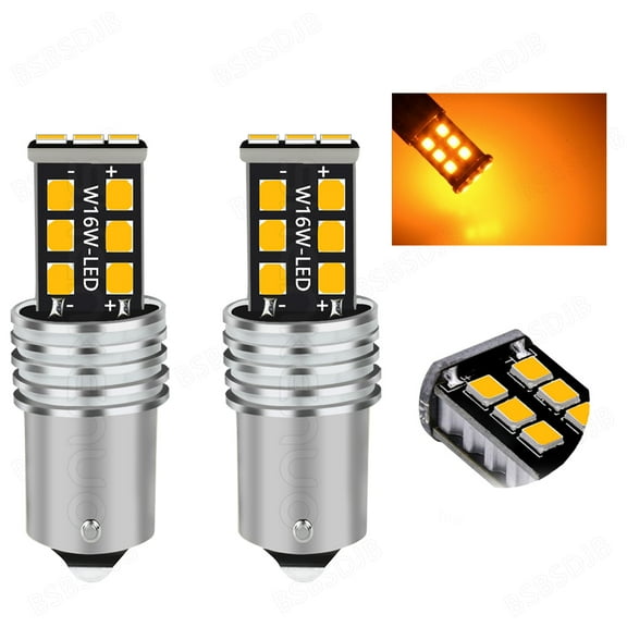 1156 15SMD Amber/Yellow LED Bulbs For Lancer Evo X Daytime Running Lights DRL
