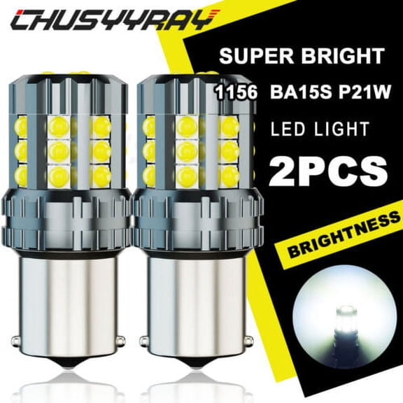 1156 7506 P21W LED Backup Reverse Light Bulbs Kit Plug&Play Bright White Pack of 2