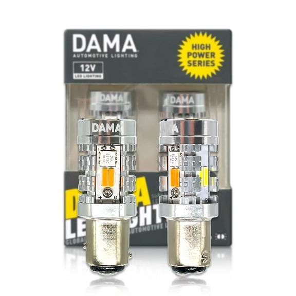 1157: DAMA High Power White Amber Switchback LED Bulbs w/ CANbus | Pack of 2