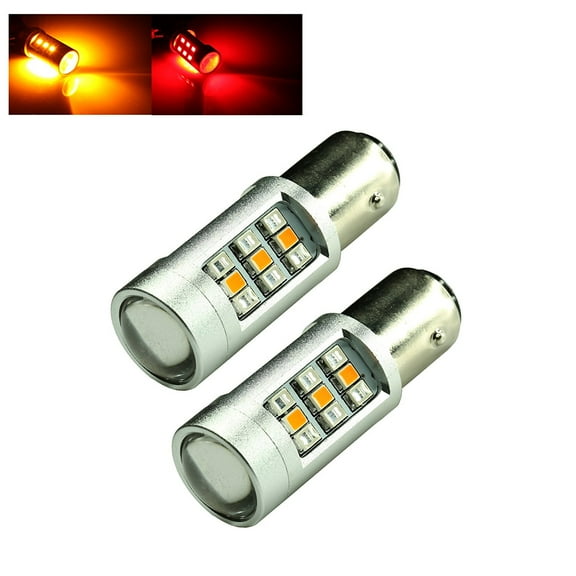 1157 Dual Color 3535 Chip Switchback Red/Amber 33-LED Turn Signal Light Bulbs (1157, Red/Amber)