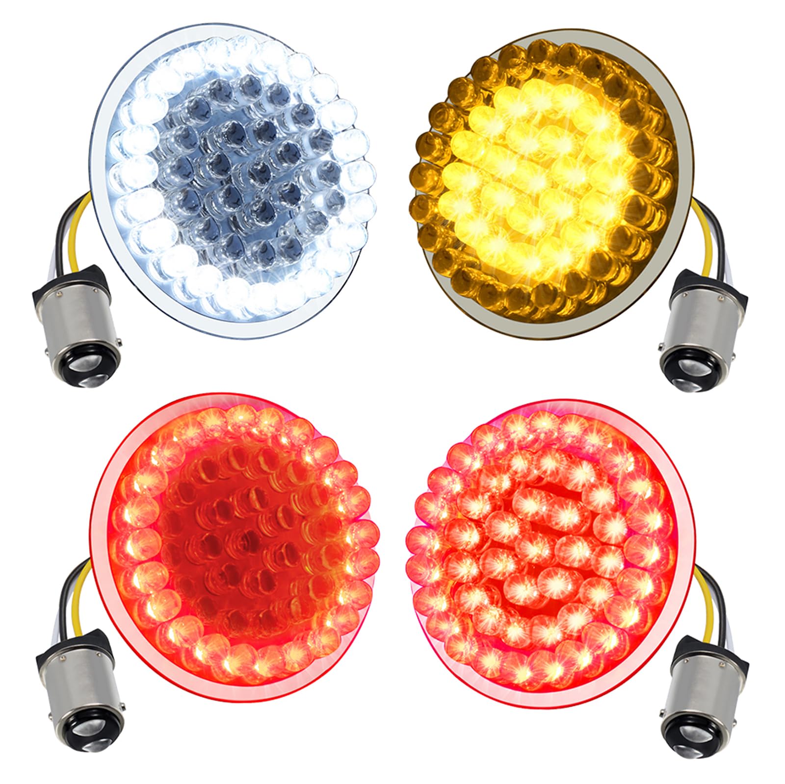 1157 LED Motorcycle ZS23 Turn Signals 2" Bullet Front Rear Turn Signals