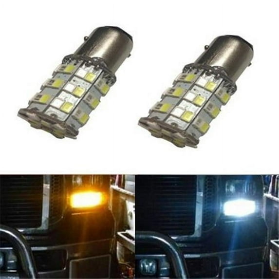 1157-SMD-60D-W-A Switchback 60 LED Bulbs For Turn Signal Lights - White & Amber