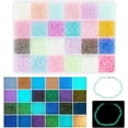 thumbnail image 1 of 11581pcs Luminous Glass Seed Beads 24 Styles Glow in The Dark Beads Spacer Beads Small Craft Beads, 1 of 8