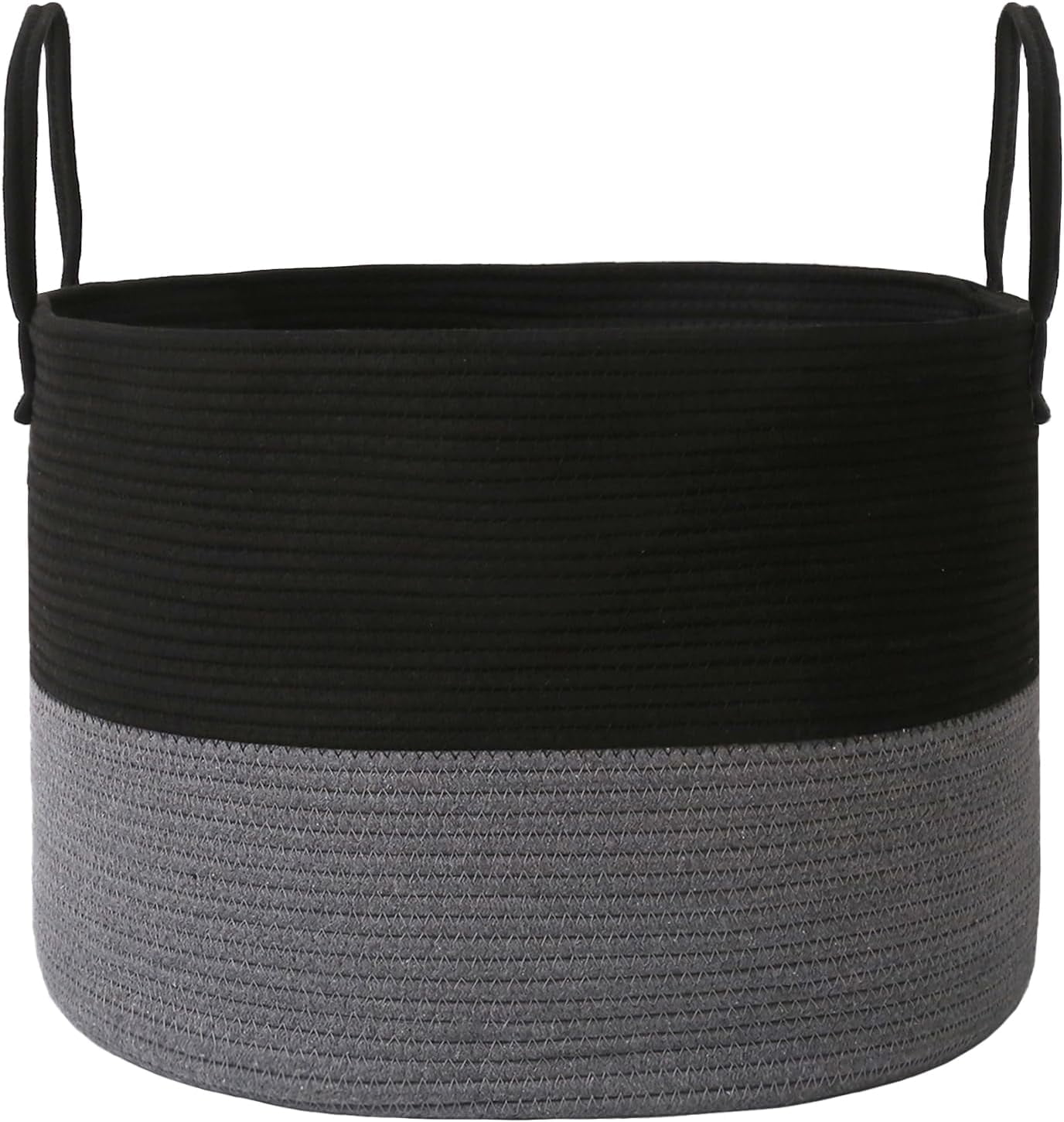 115L Extra Large Oatmeal Woven Cotton Rope Blanket Basket & Laundry Hamper with Reinforced Handles, Machine Washable Storage Bin for Pillows, Comforters & Toys, Perfect for Living Room