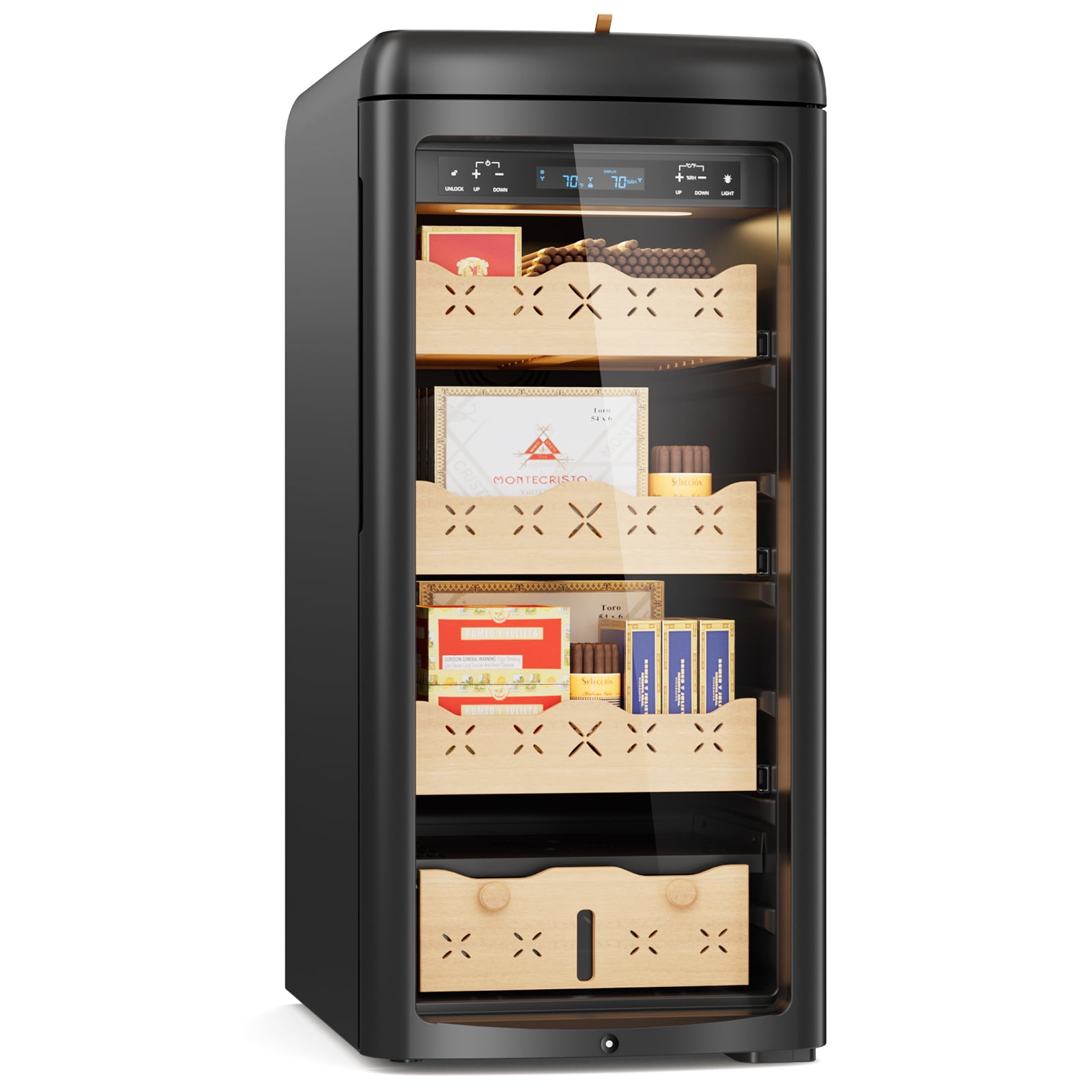 115L Intelligent Temperature & Humidity Adjustable Electronic Cabinet, 900 Counts Large Capacity, Digital LCD Display