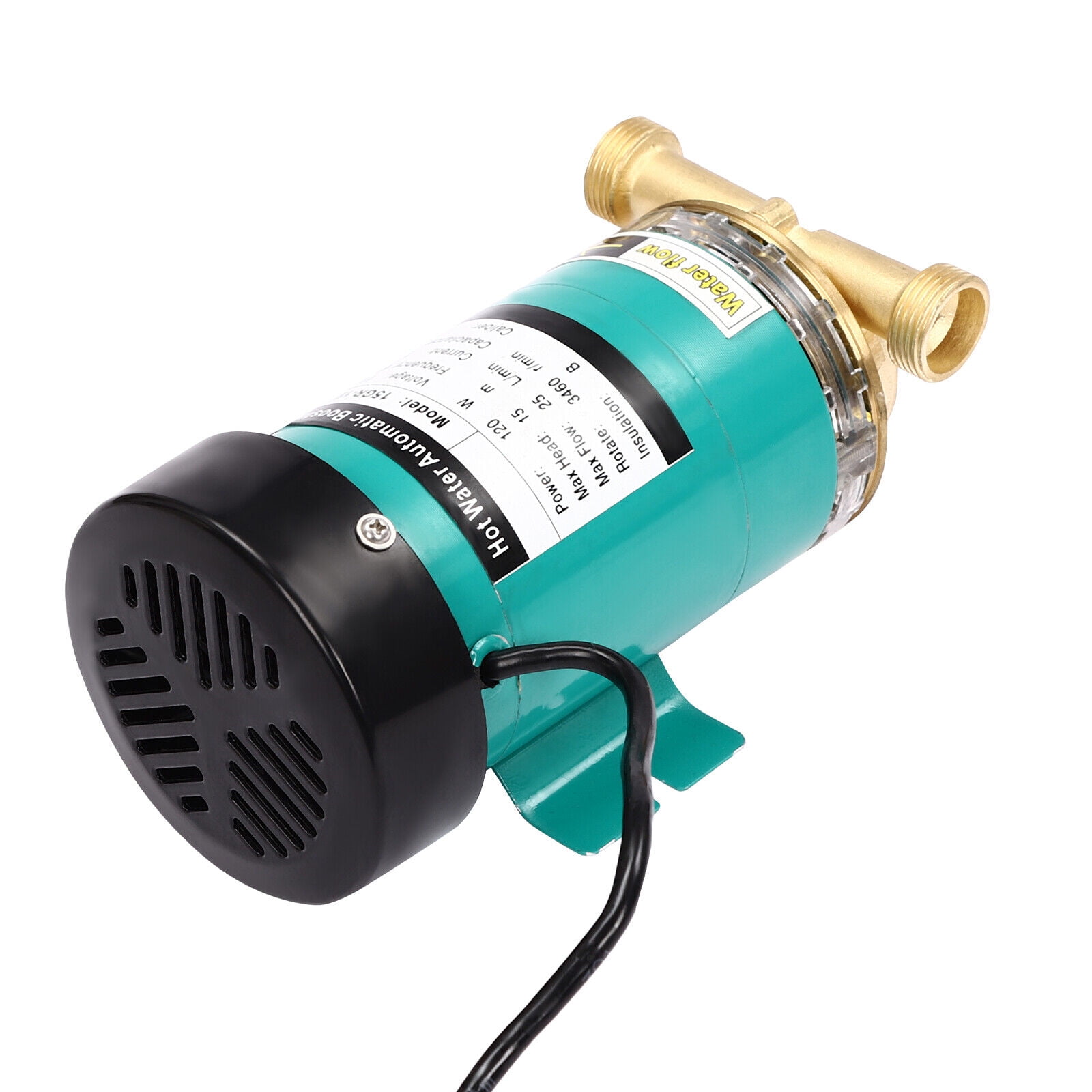 115V 60Hz 120W Pressure Booster Pump, 3/4 Inch/1 Inch Inlet Outlet, Water Booster Pump, Made of Copper, Aluminum with Anti-Corrosion Coating, for Home, RV
