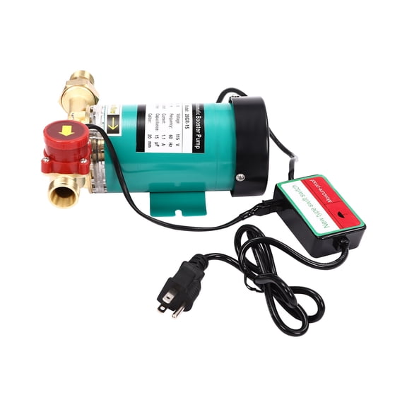 115V 60Hz 120W Pressure Booster Pump, 3/4 Inch/1 Inch Inlet Outlet, Water Booster Pump, Made of Copper, Aluminum with Anti-Corrosion Coating, for Home, RV