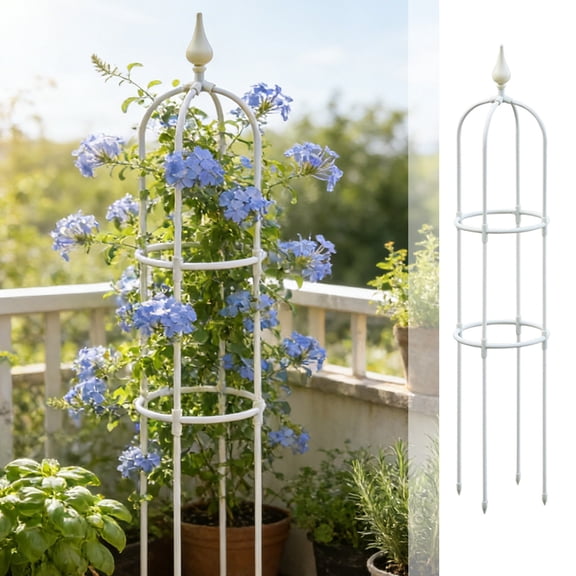 115cm Climbing Vines Fiberglass Support Bracket for Outdoor Courtyard Balcony Adjustable Height White Black 1 Piece