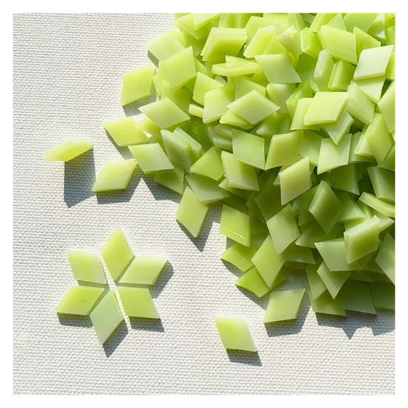 115g/4oz (Approx. 200pcs) Rhombic Mica Mosaic Tiles Translucent Micaceous Tile DIY Craft Materials Candleholder/Lampshade/Window