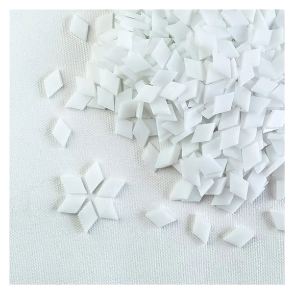 115g/4oz (Approx. 200pcs) Rhombic Mica Mosaic Tiles Translucent Micaceous Tile DIY Craft Materials Candleholder/Lampshade/Window