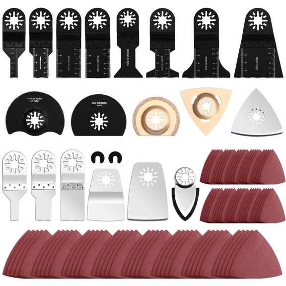 115pcs Oscillating Multitool Blades, Oscillating Saw Blades, Multifunctional Oscillating Accessories for Wood Plastic Metal Nails Bolts