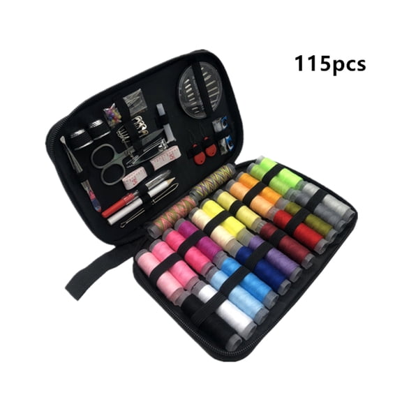 115pcs Portable Multifunctional Sewing Tool Set,A Complete Sewing And Repairing Tools Including Thread,Needle,Scissors,Buttons And Accessories - Suitable For Beginners With Travel Sorting Bag