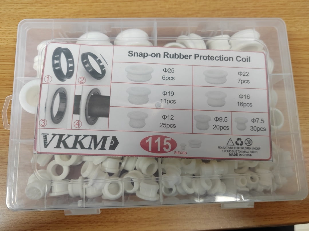 115pcs Wire Grommet, Mounting Dia Plastic Grommets Cable Snap Bushing ...