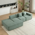 thumbnail image 1 of 116.5" Modular Sofa Couch with Chaise, Boneless L Shape Sectional Couch with Deep Seat, Minimalist Modular Free combination Couches Sleeper for Living Room Bedroom Apartment Lounge, Green, 1 of 9
