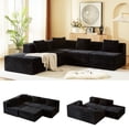 thumbnail image 1 of 116.9" Modular Sectional Couches for Living Room with Deep Seat, 4 Seats L-Shape Cloud Sofa Couch, High Density Memory Foam, Boneless Upholstered Couches, Easy Assembly, Black, 1 of 7