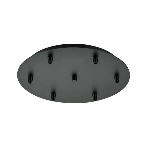 116-BK-Innovations Lighting-Custom Cord-6 Light Round Multi Port Canopy in Transitional Style-13.75 Inches Wide by 1.63 Inches High Matte Black