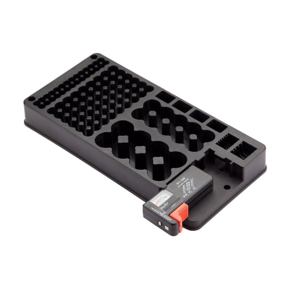 116 Battery Storage Box Without Cover, Battery Container Case with Removable Battery Tester for Various Batteries
