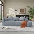 thumbnail image 1 of Modern Curved Sectional Sofa with Pearl Upholstery (116") and High-Density Sponge, Fully Assembled for Living Room, 1 of 25