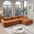 thumbnail image 1 of EPOWP 116'' Modular Sectional Sofa, L Shaped Boneless Cloud Couch, Convertible Chenille Couches Set with Ottoman, Memory Foam Sectional Couches for Living Room, Comfy Floor Sofa, No Assembly(Orange), 1 of 6