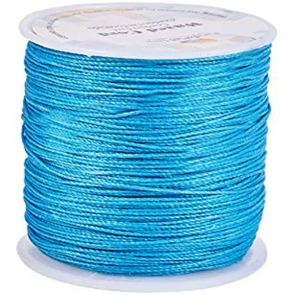 116 Yards 0.5mm Round Waxed Polyester Cords Thread Beading String Spool for Bracelet Necklace Jewelry Making Macrame Supplies Dark Cyan