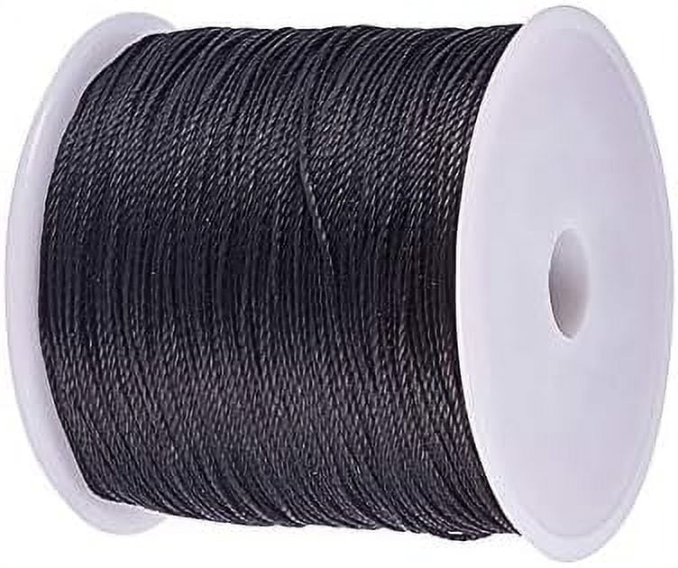 YZSFIRM 2mm 87 Yards Waxed Cord for Jewelry Making,Black Polyester Beading  Thread for Braiding Bracelets and Necklaces Crafts
