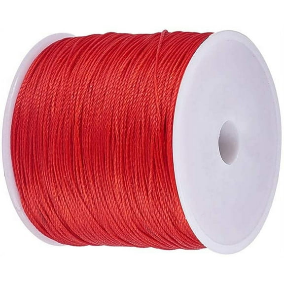 116 Yards Waxed Cord Polyester Waxed Polyester Thread 0.5mm Round Rattail Waxed Beading String Cord for Jewelry Bracelet Making Macrame Crafting Red