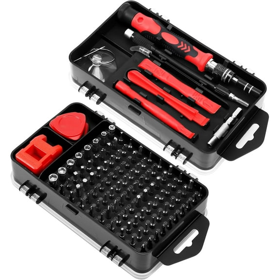 116-in-1 Electronics Tool Kit, Ideal For Phones, Game Consoles, Laptops, Desktops, Tablets, Magnetic Screwdriver Set, Chrome Vanadium Steel, Flexible Extension Shaft, Ergonomic