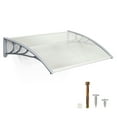 thumbnail image 1 of 40''x40''Window Awning Outdoor Polycarbonate Hollow Sheet Door Patio Canopy, 1 of 11