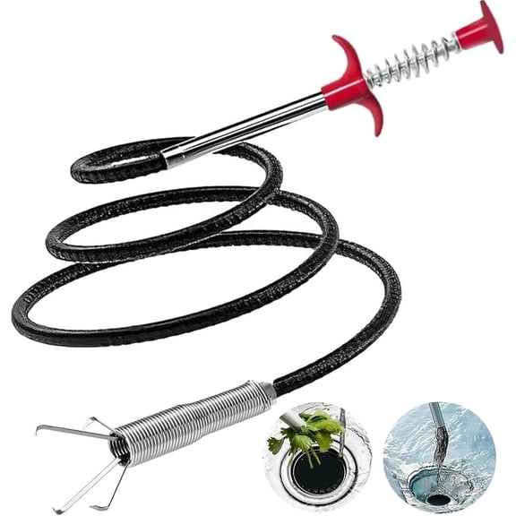 (116 inch) Drain Snake, Tools Toilet Snake Sewer Shower Kitchen Cleaner Bathroom Tub Clogged for Tub Drains Opener Gutter Cleaning