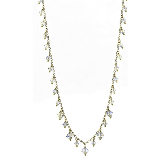 1160 Jewelry 14k Gold-filled Chain Dangle Necklaces made with Austrian Aurora Borealis Crystal 16"+2" extender