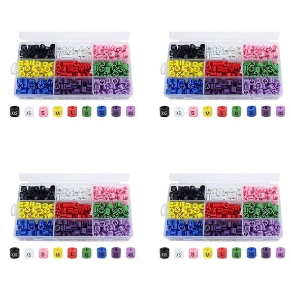 1160 Pcs Snap Retail Clothes Hanger Size Markers Garment Tags Xxs to 4Xl Size Coding Colored Dividers Hanger Sign Buckle