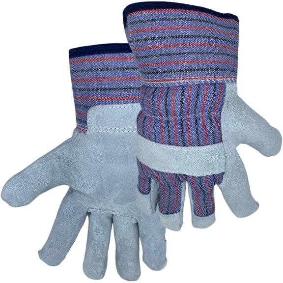 1160 Regular Grade Leather Work Gloves, Lined Palm, 2.5" Rubberized Safety Cuff (12 Pair)