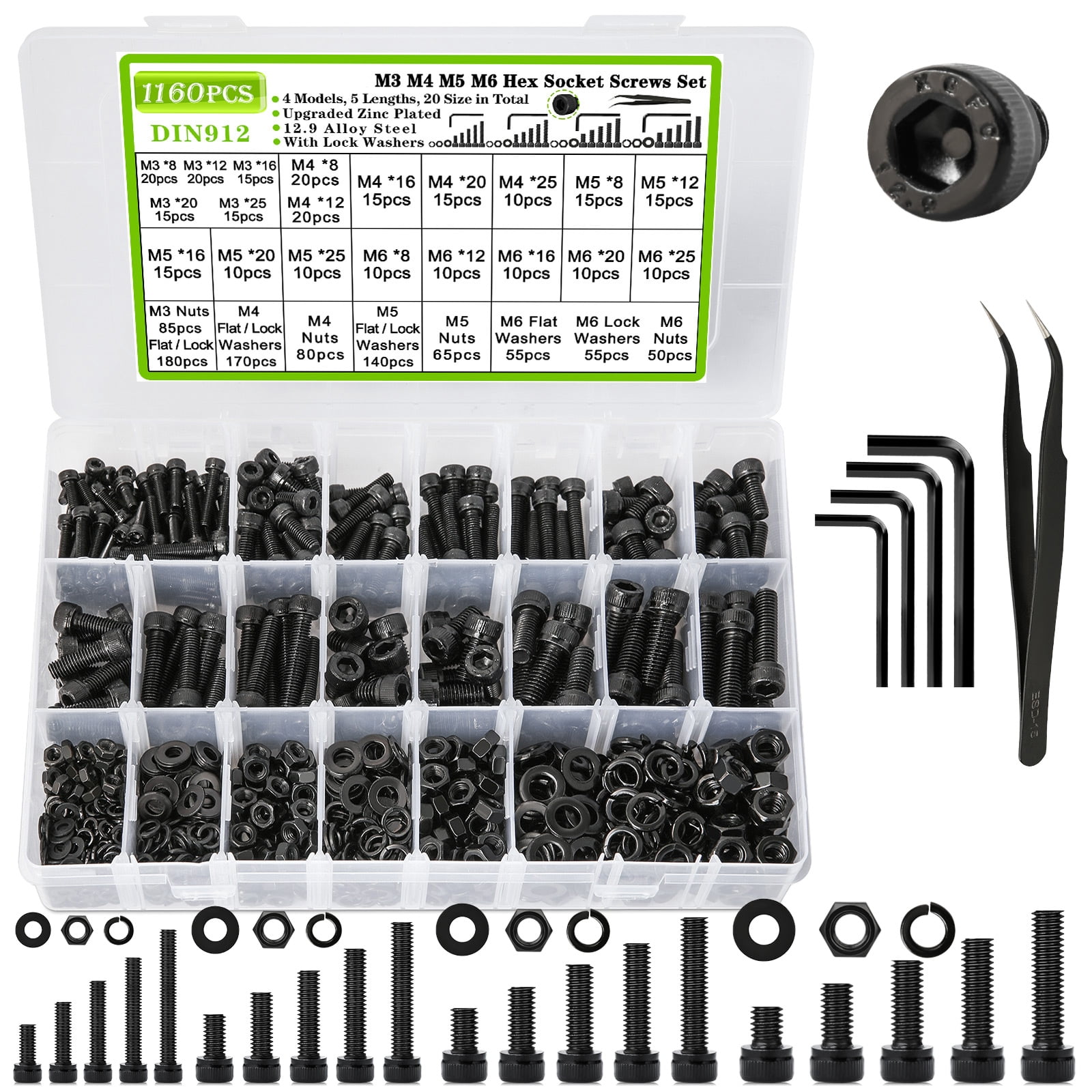 M4 10mm Screws M4 X 45mm Hex Socket Head Cap Screws,Pack 50-Piece