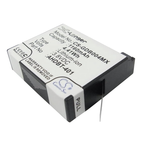 1160mAh GP AHDBT-401 335-06532-000 Battery for Gopro Hero 4 Black Hero 4 Hero 4+ Hero 4 Silver