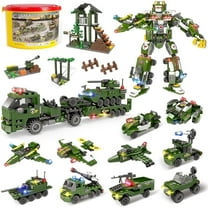 1164 Pcs Building Toy Set, City Building Block Kit for Boys Girls, Army Military Base Corps War Stem Toys, Gift for Kids Ages 6-12, Green