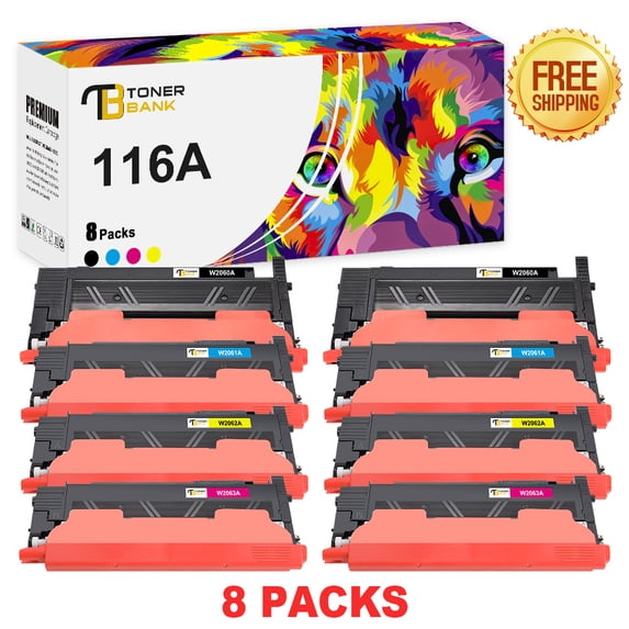 116A Toner Cartridge Compatible for HP 116A W2060A W2061A W2062A W2063A Color Laser 150A 150nw MFP178nw 178nwg MFP179fnw Printer Ink (8-Pack)