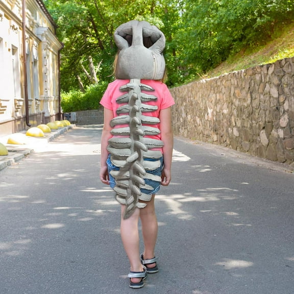 116Cm Dinosaur Skeleton Head Plush Toy, Cute And Adorable Design With Soft Plush Fabric, Full Filling, And Intricate Embroidery, Perfect Birthday And Graduation Gifts For Friends