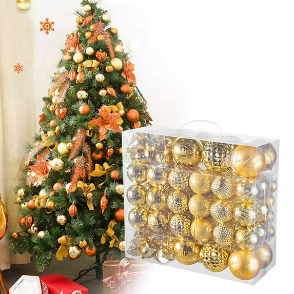 116PCS Electroplated Christmas Ball Ornaments Set, Multi-Pattern Hanging Decor for Xmas Tree & Holiday Party